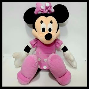 Disney Pink / Black Large 22" Minnie Mouse Plush Doll Stuffed